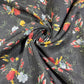 Charcoal Bloom 100% Cotton Floral Lawn Fabric 58" Wide Dressmaking Craft Draping Per Meter