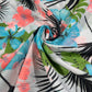 Tropical Hibiscus 100% Cotton Floral Lawn Fabric 58" Wide Dressmaking Craft Draping Per Meter