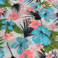 Tropical Hibiscus 100% Cotton Floral Lawn Fabric 58" Wide Dressmaking Craft Draping Per Meter