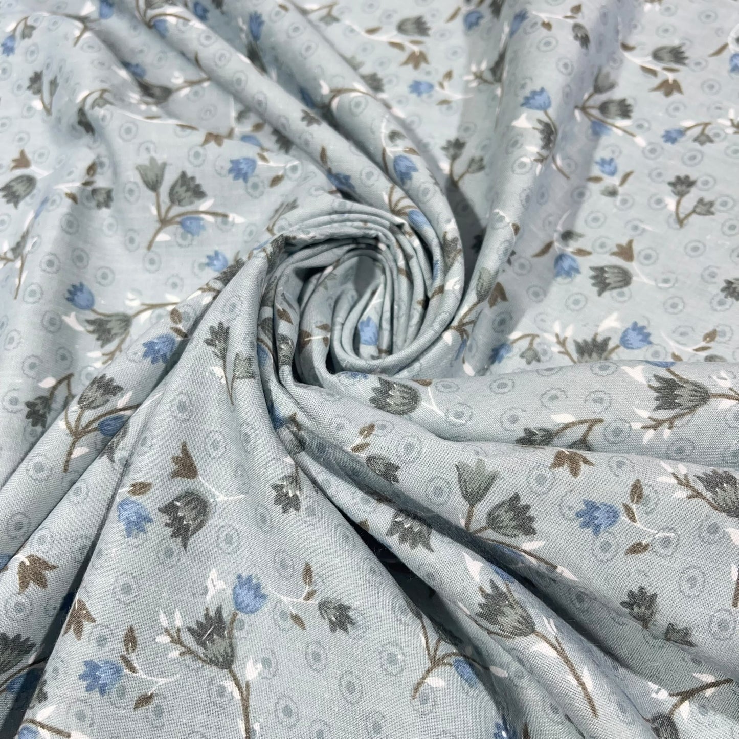 Misty Meadow 100% Cotton Floral Lawn Fabric 58" Wide Dressmaking Craft Draping Per Meter