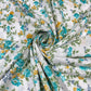 Aqua Garden 100% Cotton Floral Lawn Fabric 58" Wide Dressmaking Craft Draping Per Meter