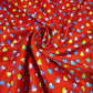 Multicolour Love Hearts Print Crepe Fabric 58" Wide Dressmaking Draping Craft Material Per Meter