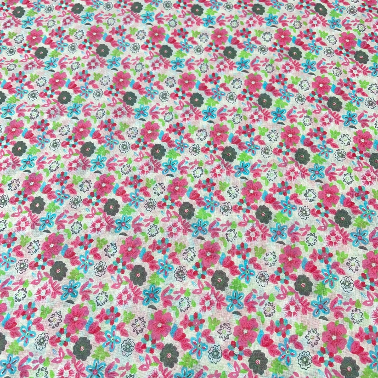 Candy Bloom 100% Cotton Floral Lawn Fabric 58" Wide Dressmaking Craft Draping Per Meter