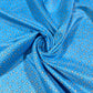 Blue Ditsy Hearts & Polka Print Crepe Fabric 58" Wide Dressmaking Draping Craft Material Per Meter