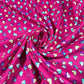 Hot Pink Hearts Print Crepe Fabric 58" Wide Dressmaking Draping Craft Material Per Meter