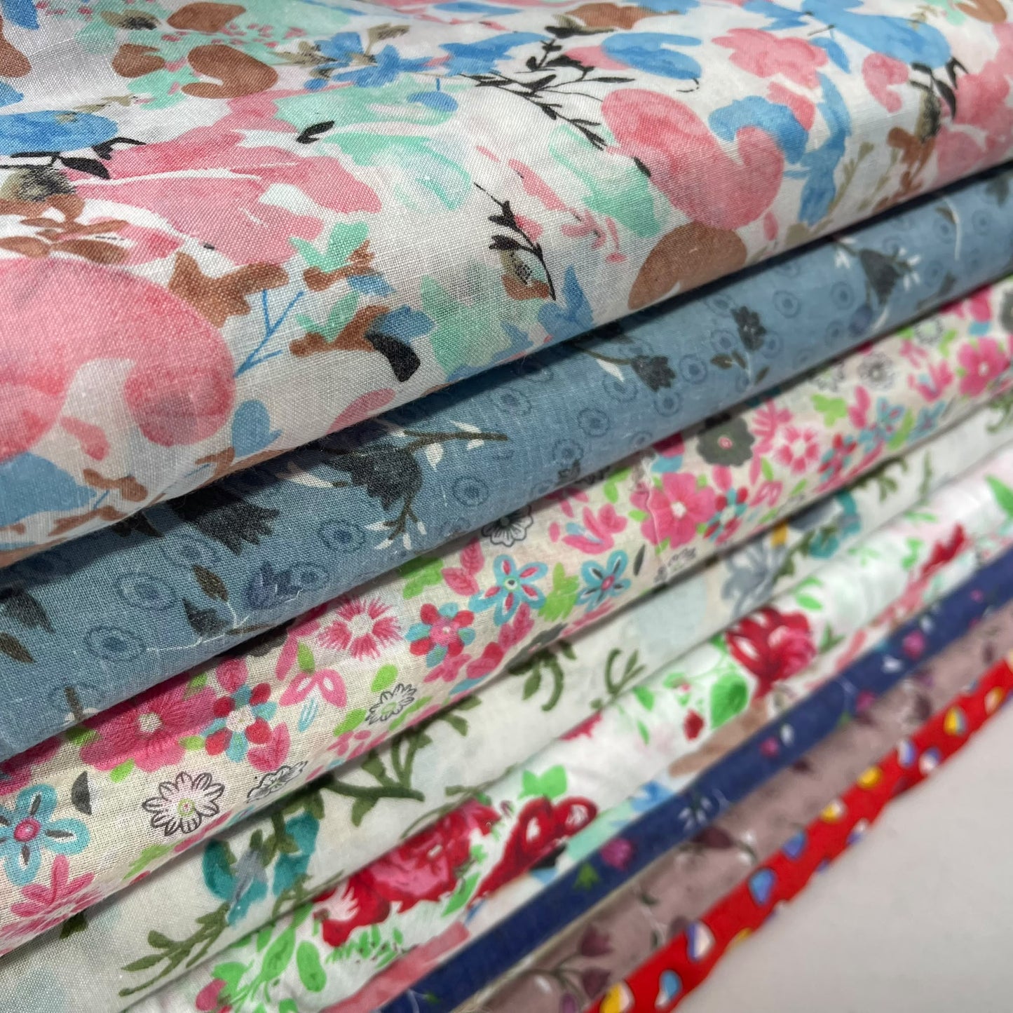 Ruby Rose 100% Cotton Floral Lawn Fabric 58" Wide Dressmaking Craft Draping Per Meter