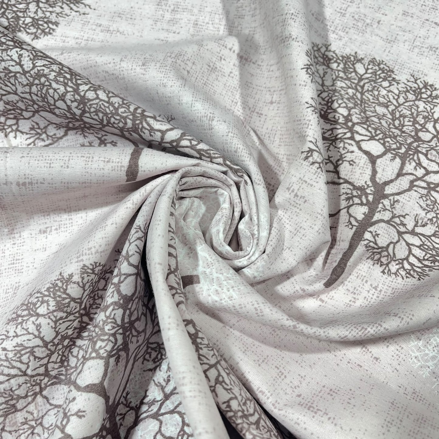 Woodland Trees Polycotton Fabric 240cm Wide Sheeting Bedding Quilting Material Per Meter