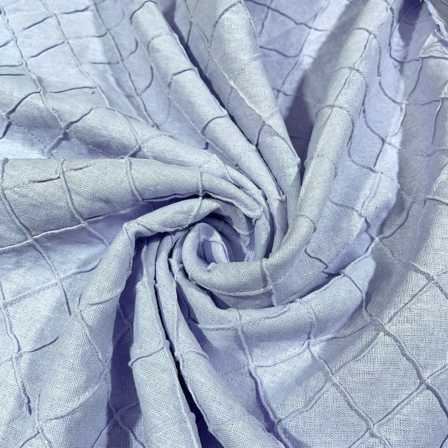 Lilac Diamond Pintuck Linen Blend Dressmaking Quilting Craft Fabric 54" Wide By The Meter