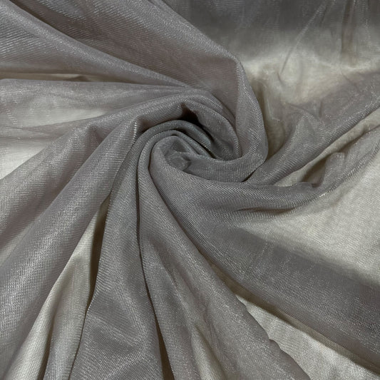 Pearl Grey Nylon Stretch Net Fabric Sheer Dressmaking Costume Craft Material 58" Wide By The Meter