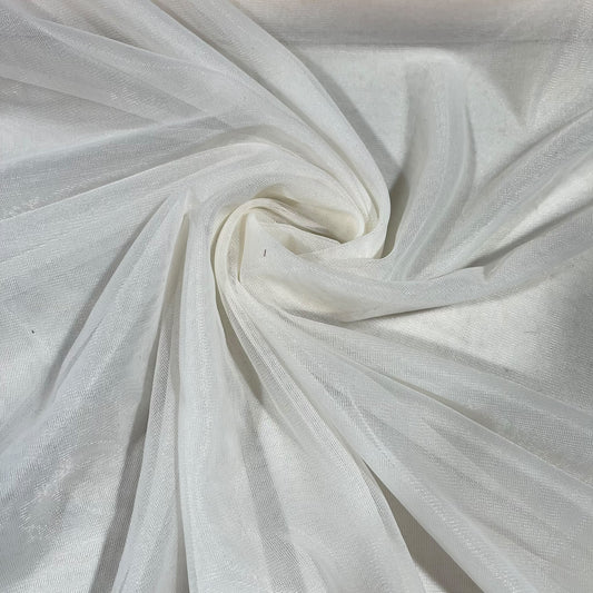 Ivory Nylon Stretch Net Fabric Sheer Dressmaking Costume Craft Material 58" Wide By The Meter