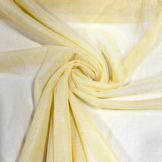 Lemon Nylon Stretch Net Fabric Sheer Dressmaking Costume Craft Material 58" Wide By The Meter
