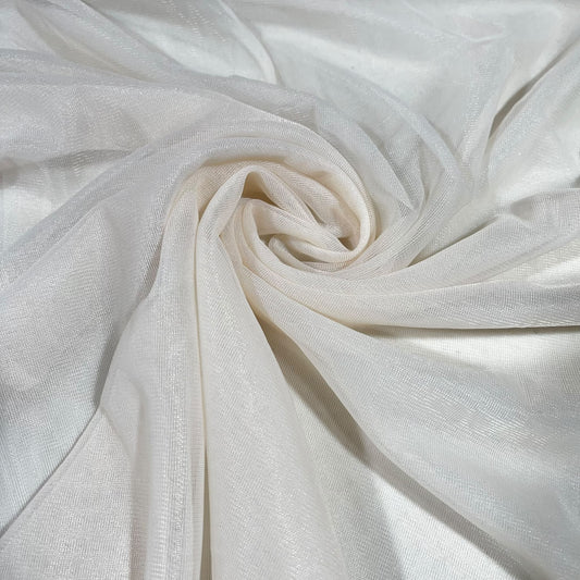 Cream Nylon Stretch Net Fabric Sheer Dressmaking Costume Craft Material 58" Wide By The Meter