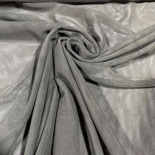 Khaki Mesh Stretch Net Fabric Sheer Dressmaking Costume Craft Material 58" Wide By The Meter