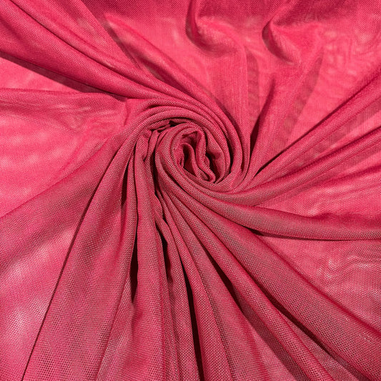Burgundy Mesh Stretch Net Fabric Sheer Dressmaking Costume Craft Material 58" Wide By The Meter
