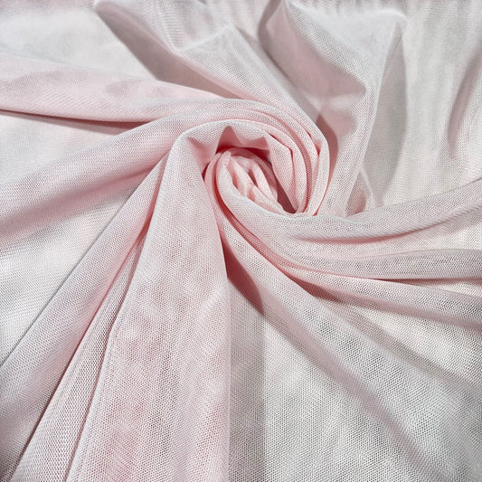 Blush Pink Mesh Stretch Net Fabric Sheer Dressmaking Costume Craft Material 58" Wide By The Meter