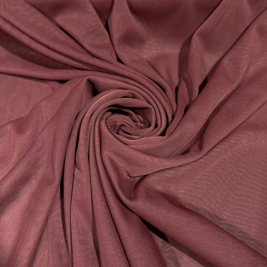 Dusty Terracotta Mesh Stretch Net Fabric Sheer Dressmaking Costume Craft Material 58" Wide By The Meter