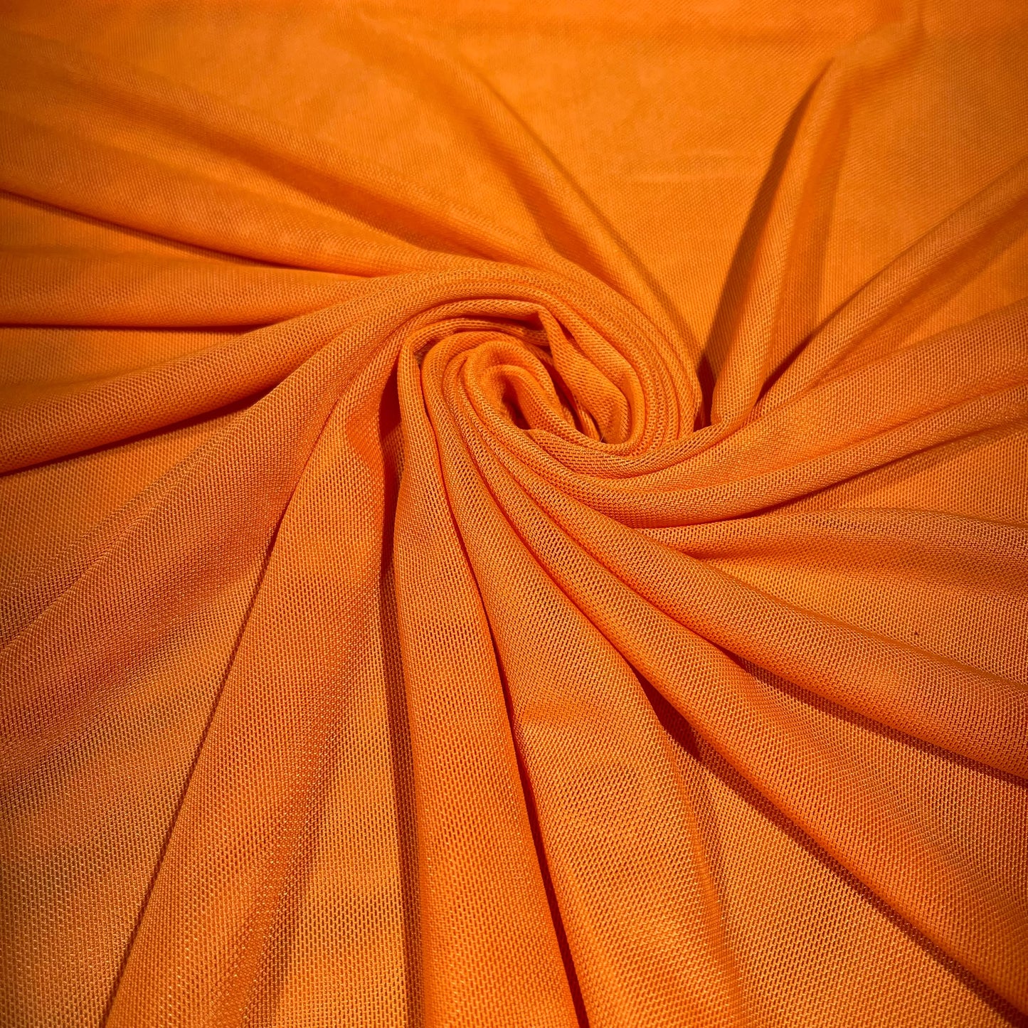 Vibrant Orange Mesh Stretch Net Fabric Sheer Dressmaking Costume Craft Material 58" Wide By The Meter