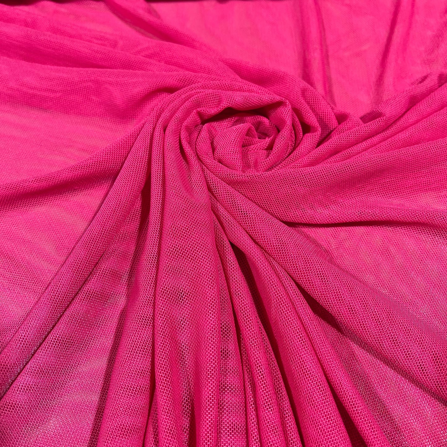 Fuchsia Pink Power Mesh Stretch Net Fabric Sheer Dressmaking Costume Craft Material 58" Wide By The Meter