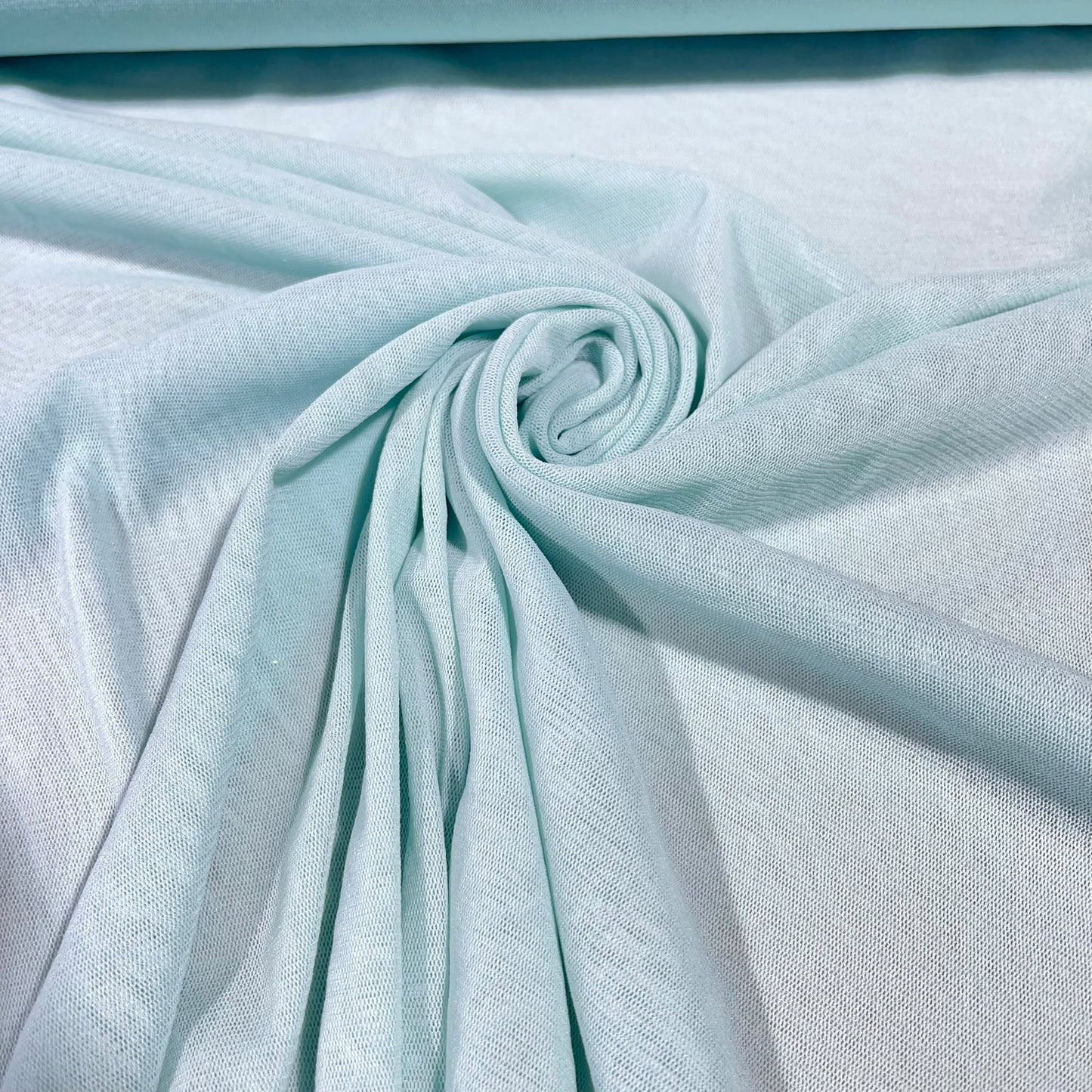 Ice Mint Blue Power Mesh Stretch Net Fabric Sheer Dressmaking Costume Craft Material 58" Wide By The Meter