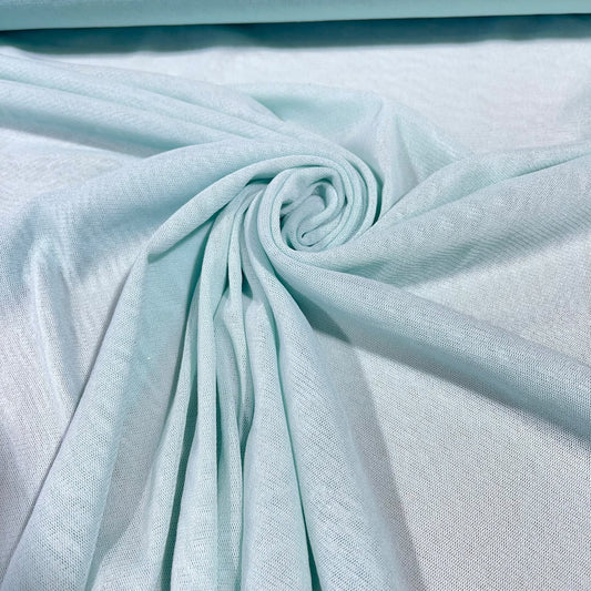 Ice Mint Blue Power Mesh Stretch Net Fabric Sheer Dressmaking Costume Craft Material 58" Wide By The Meter