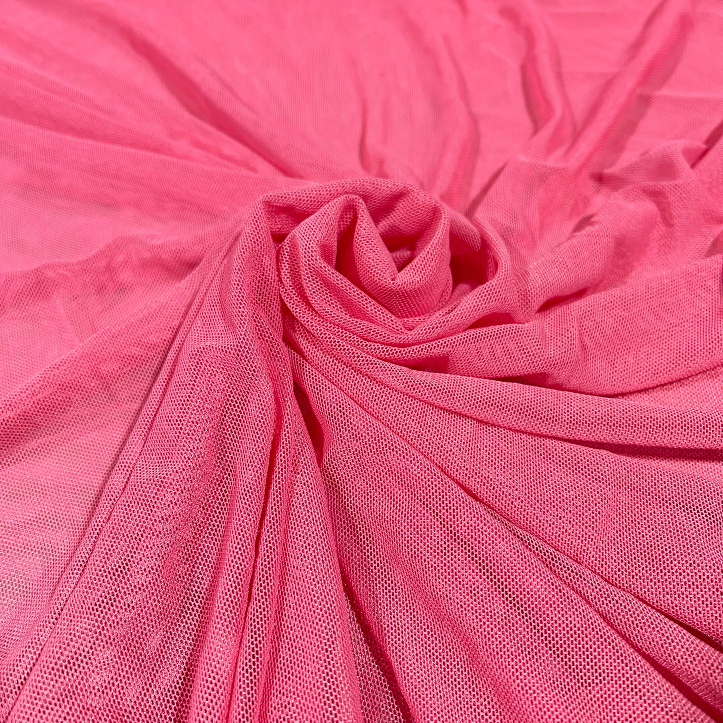 Bright Rose Pink Power Mesh Stretch Net Fabric Sheer Dressmaking Costume Craft Material 58" Wide By The Meter