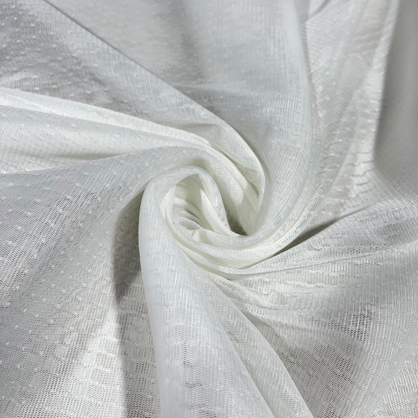 White Tiny Dots Power Mesh Stretch Net Fabric Sheer Dressmaking Costume Craft Material 58" Wide By The Meter