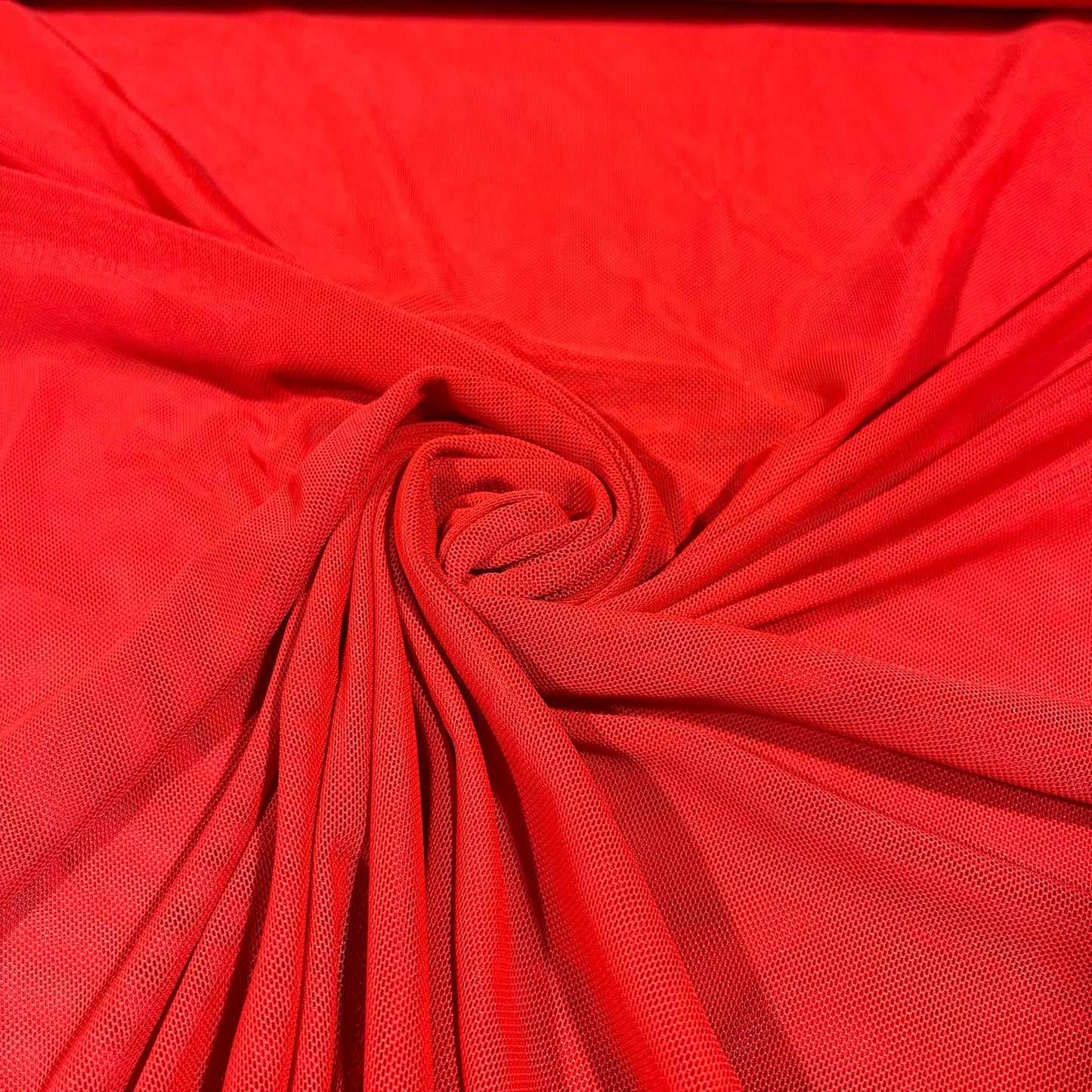 Bright Red Power Mesh Stretch Net Fabric Sheer Dressmaking Costume Craft Material 58" Wide By The Meter