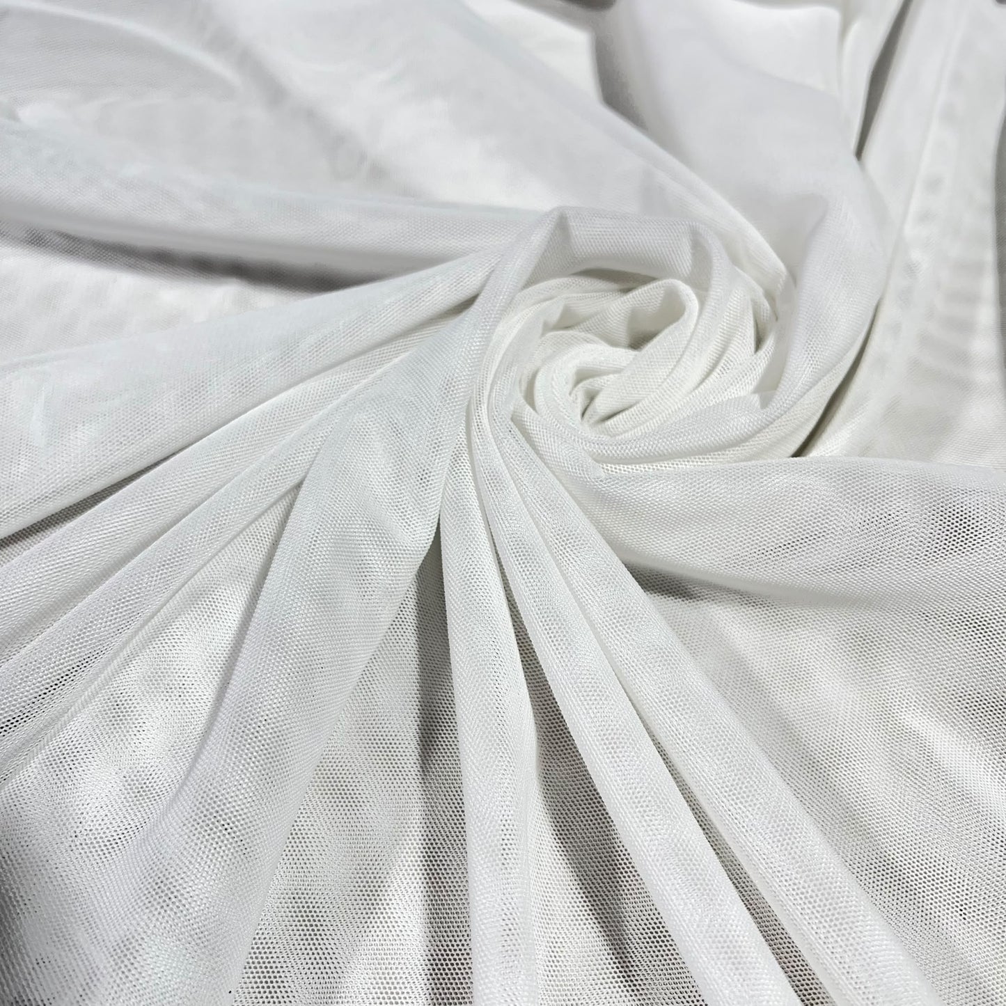 Ivory White Power Mesh Stretch Net Fabric Sheer Dressmaking Costume Craft Material 58" Wide By The Meter