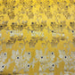 Mustard Yellow Diamond Bloom Floral Jacquard Banarasi Brocade Bridal, Dressmaking, Costume Fabric 44" Wide By The Meter