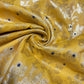 Mustard Yellow Diamond Bloom Floral Jacquard Banarasi Brocade Bridal, Dressmaking, Costume Fabric 44" Wide By The Meter