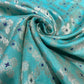 Aqua Turquoise Diamond Bloom Floral Jacquard Banarasi Brocade Bridal, Dressmaking, Costume Fabric 44" Wide By The Meter