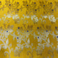 Golden Yellow Diamond Bloom Floral Jacquard Banarasi Brocade Bridal, Dressmaking, Costume Fabric 44" Wide By The Meter