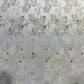 Pearl Grey Diamond Bloom Floral Jacquard Banarasi Brocade Bridal, Dressmaking, Costume Fabric 44" Wide By The Meter
