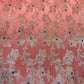 Rose Pink Diamond Bloom Floral Jacquard Banarasi Brocade Bridal, Dressmaking, Costume Fabric 44" Wide By The Meter