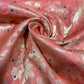 Rose Pink Diamond Bloom Floral Jacquard Banarasi Brocade Bridal, Dressmaking, Costume Fabric 44" Wide By The Meter
