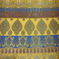 Multicolour - Mustard Blue Gold Floral Jacquard Ornamental Banarasi Brocade Bridal, Dressmaking, Costume Fabric 44" Wide By The Meter