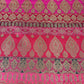 Multicolour - Hot Pink Gold Floral Jacquard Ornamental Banarasi Brocade Bridal, Dressmaking, Costume Fabric 44" Wide By The Meter