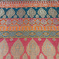 Multicolour - Orange Pink Gold Floral Jacquard Ornamental Banarasi Brocade Bridal, Dressmaking, Costume Fabric 44" Wide By The Meter