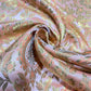 Peach Floral Weave Banarasi Brocade Bridal, Dressmaking, Costume Fabric 44" Wide By The Meter