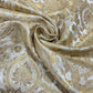 Light Gold Weave Banarasi Brocade Bridal, Dressmaking, Costume Fabric 44" Wide By The Meter