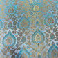 Ice Blue Floral Weave Banarasi Brocade Bridal, Dressmaking, Costume Fabric 44" Wide By The Meter