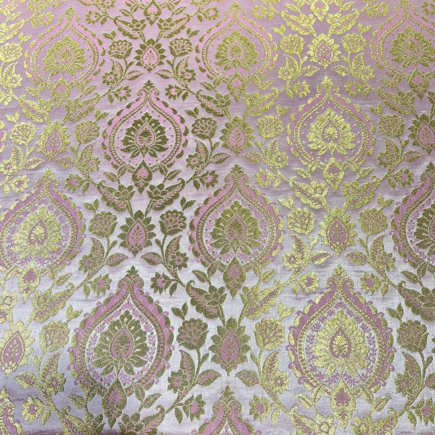 Blush Pink Weave Banarasi Brocade Bridal, Dressmaking, Costume Fabric 44" Wide By The Meter