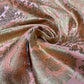 Coral Pink Tulip Damask Banarasi Brocade Bridal, Dressmaking, Costume Fabric 44" Wide By The Meter