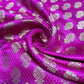 Hot Pink Royal Emblem Banarasi Brocade Bridal, Dressmaking, Costume Fabric 44" Wide By The Meter