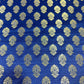 Navy Blue Royal Emblem Banarasi Brocade Bridal, Dressmaking, Costume Fabric 44" Wide By The Meter