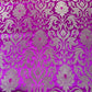 Magenta Pink Floral Tulip Banarasi Brocade Bridal, Dressmaking, Costume Fabric 44" Wide By The Meter