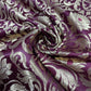 Burgundy Floral Tulip Banarasi Brocade Bridal, Dressmaking, Costume Fabric 44" Wide By The Meter