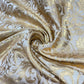 Gold Floral Tulip Banarasi Brocade Bridal, Dressmaking, Costume Fabric 44" Wide By The Meter