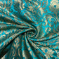Jade Floral Tulip Banarasi Brocade Bridal, Dressmaking, Costume Fabric 44" Wide By The Meter
