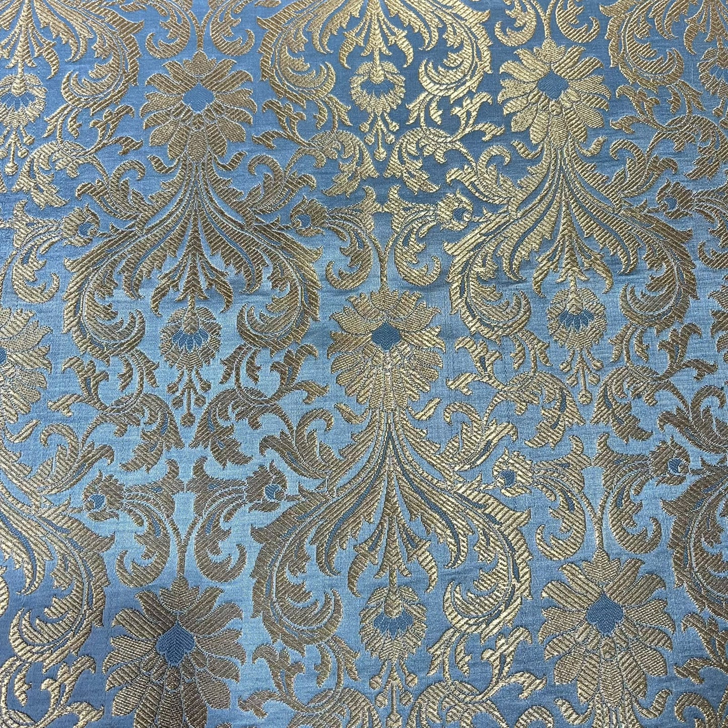 Silver Grey Floral Tulip Banarasi Brocade Bridal, Dressmaking, Costume Fabric 44" Wide By The Meter